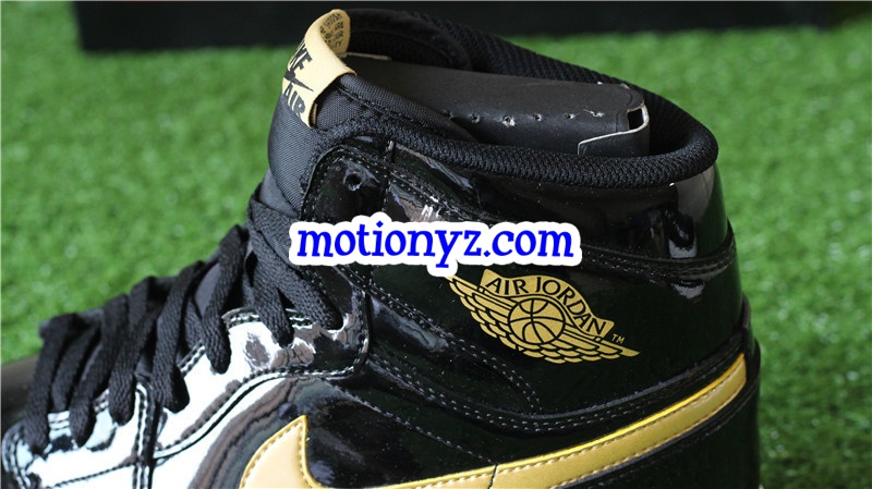 Authentic Air Jordan 1 Black Metallic Gold